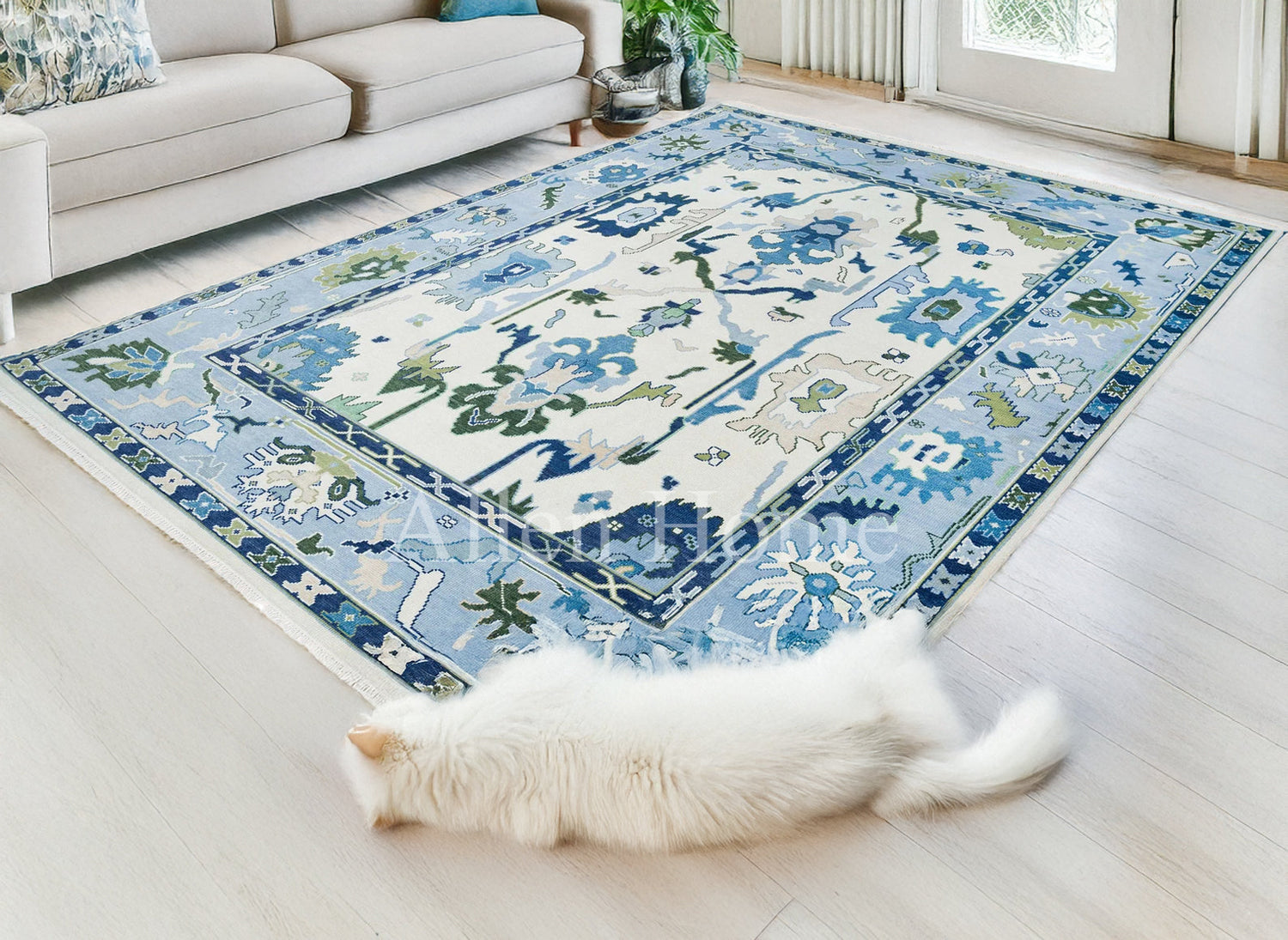 Hand-Knotted Rug in Living Room